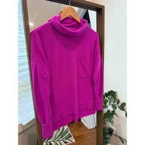 Vineyard Vines Women's Pink Cashmere Blend Wool Pocket Cowl Neck Sweater Size S